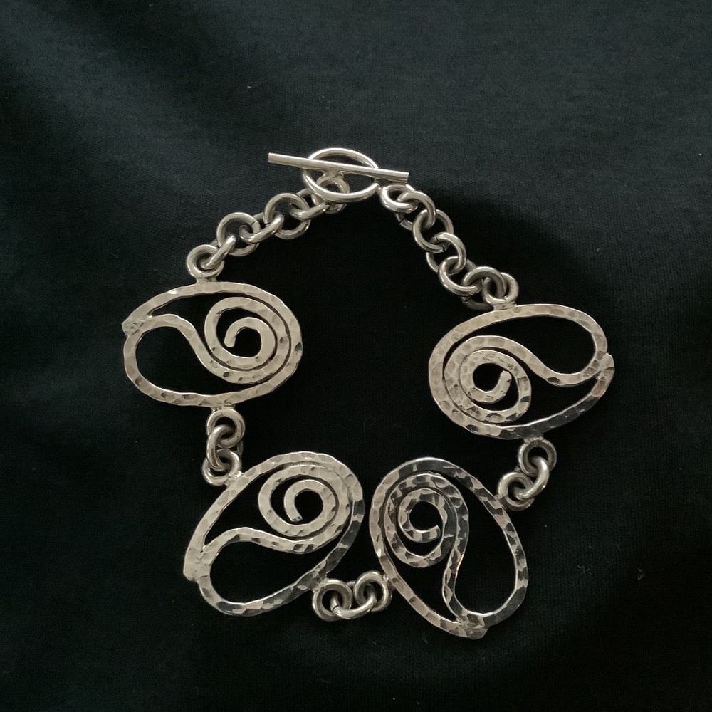 Sterling Artisan Pounded Geometric Bracelet